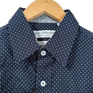 Nick Graham Men’s Everyday Cotton Stretch Long Sleeve Shirt Navy size Medium